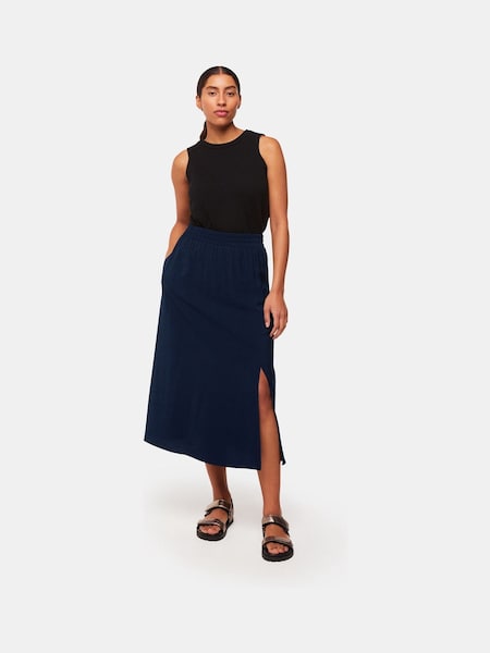 Whistles Blue Eva Elasticated Waist Skirt (E31705) | €136