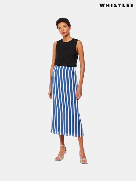 Whistles Crinkle Stripe Midi Skirt (E31707) | 77 €
