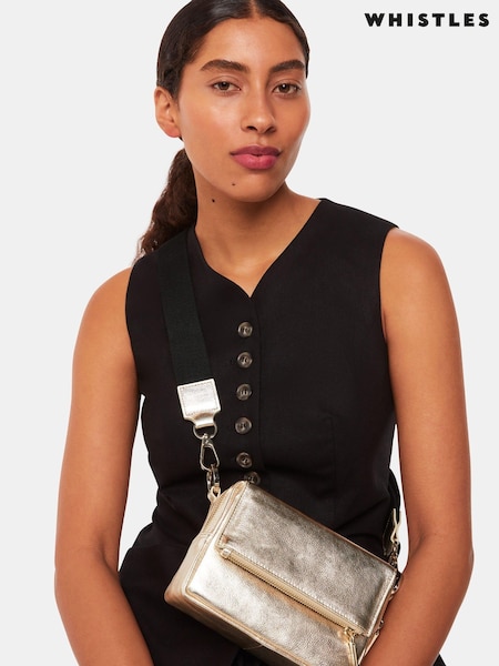 Whistles Gold Bibi Cross-Body Bag (E31709) | kr1 842