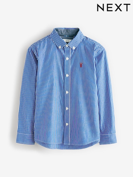 Blue Stripe 100% Cotton Long Sleeve Stripe Shirt (3-16yrs) (E31741) | SGD 21 - SGD 30