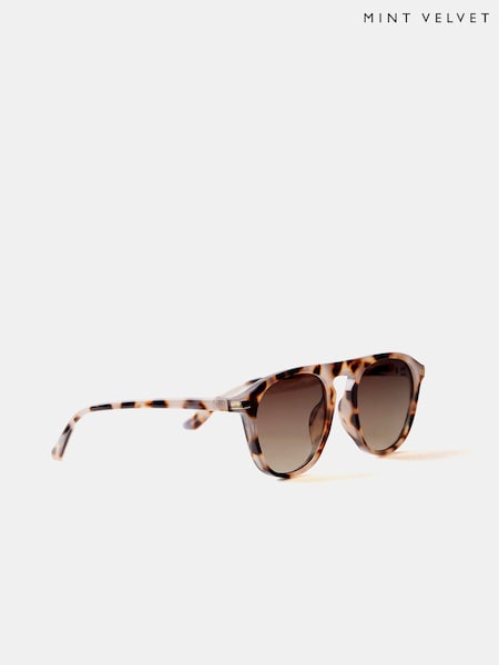 Mint Velvet Brown Tortoiseshell Sunglasses (E31760) | SGD 87