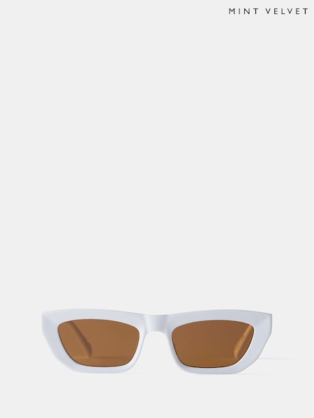 Cream - Mint Velvet Rectangular Sunglasses (E31777) | 335 LEI