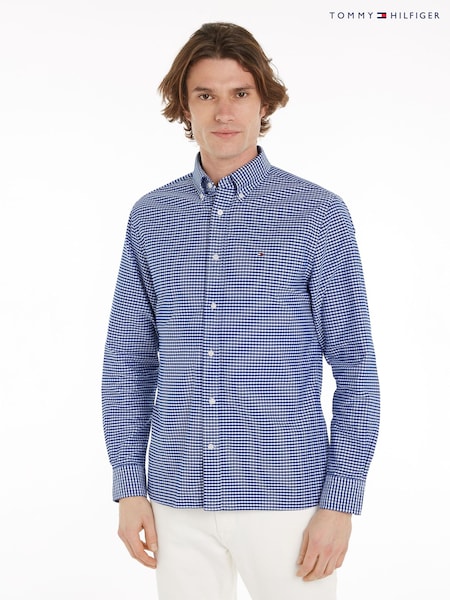 Tommy Hilfiger Blue Heritage Oxford Gingham Shirt (E31881) | AED247
