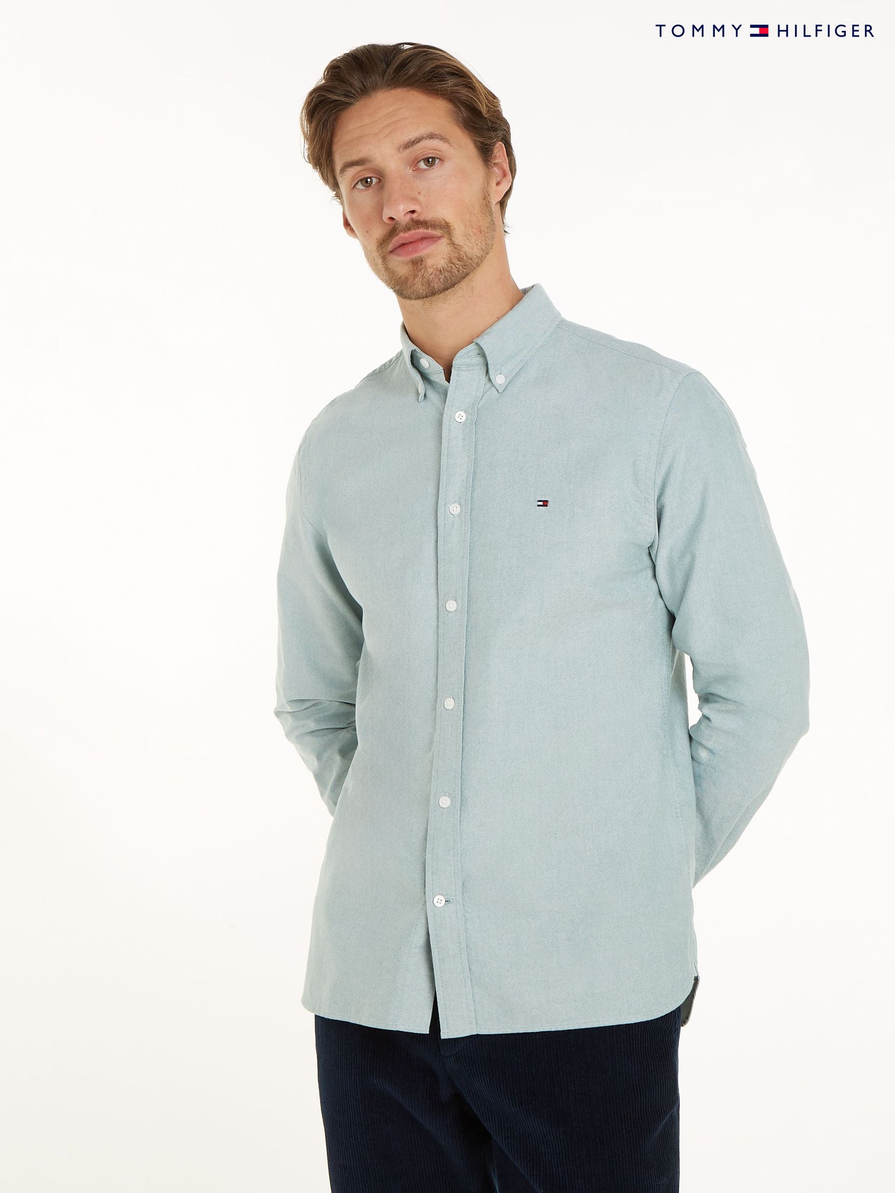 Men s Tommy Hilfiger Long Sleeve Regular Formal Shirts Next Germany