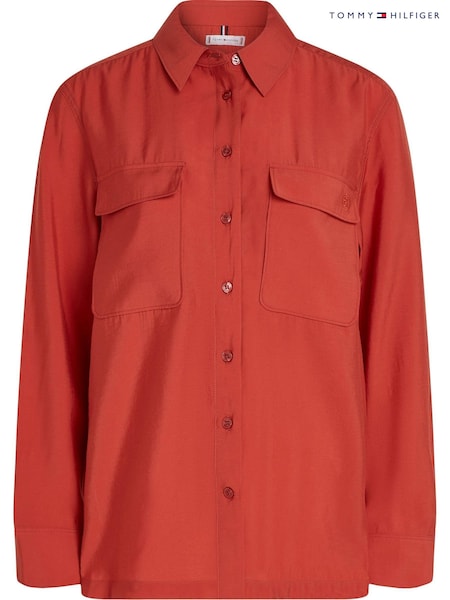 Tommy Hilfiger Red Modal Fluid Relaxed Shirt (E31964) | €92
