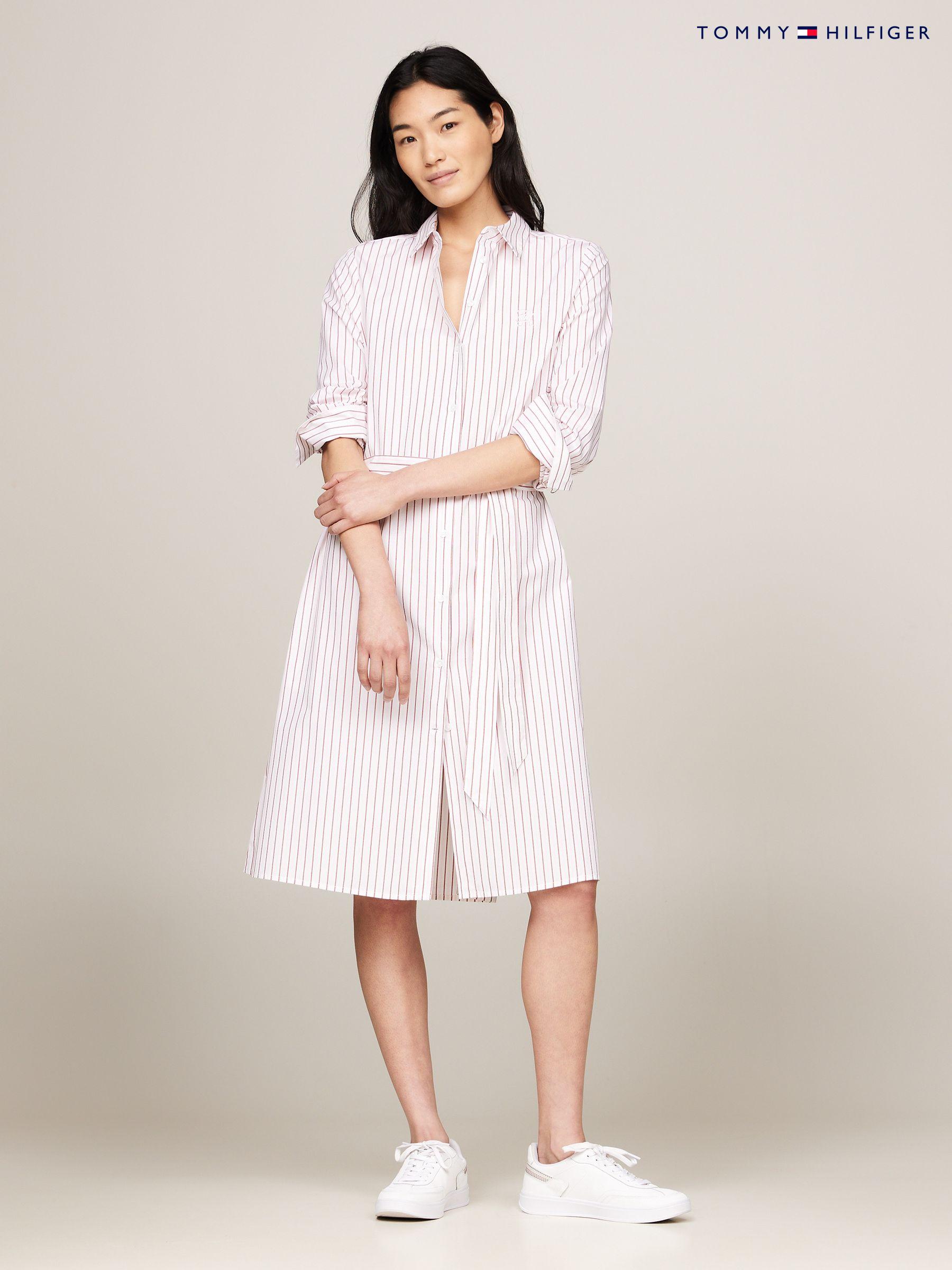 Tommy hilfiger cotton striped shirtdress on sale
