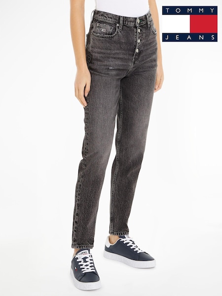 Tommy Jeans Black Mom Tapered Flag Jeans (E32053) | €73