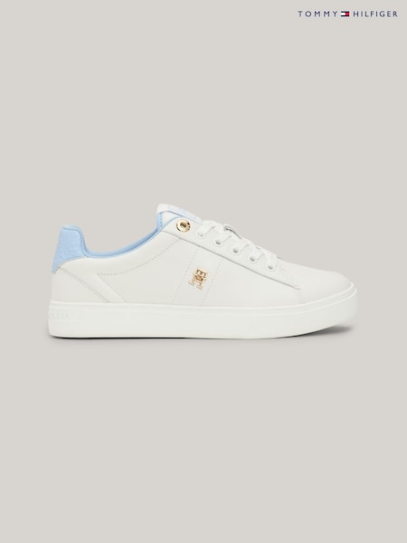Tommy Hilfiger White Chrome Elevated Essential Trainers (E32081) | AED291
