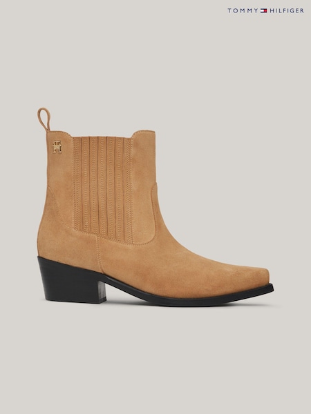 Tommy Hilfiger Brown Suede Cowboy Boots (E32092) | AED495
