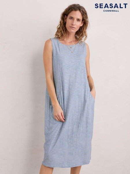 Seasalt Cornwall Blue Halldrine Jersey Dress (E32112) | €39