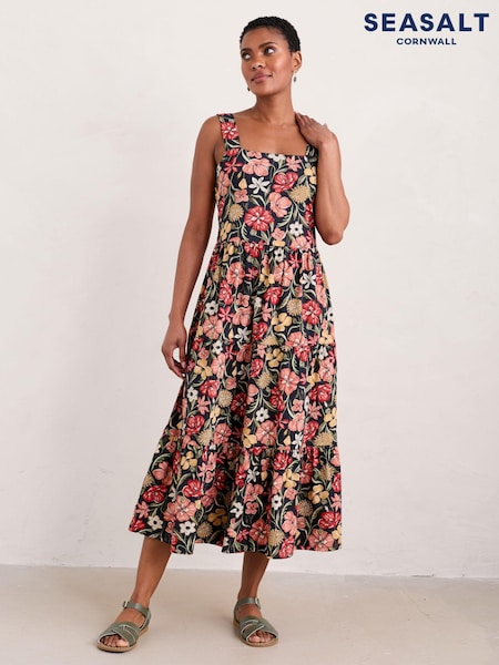 Seasalt Cornwall Multi Deep Water Tiered Dress (E32149) | 335 LEI