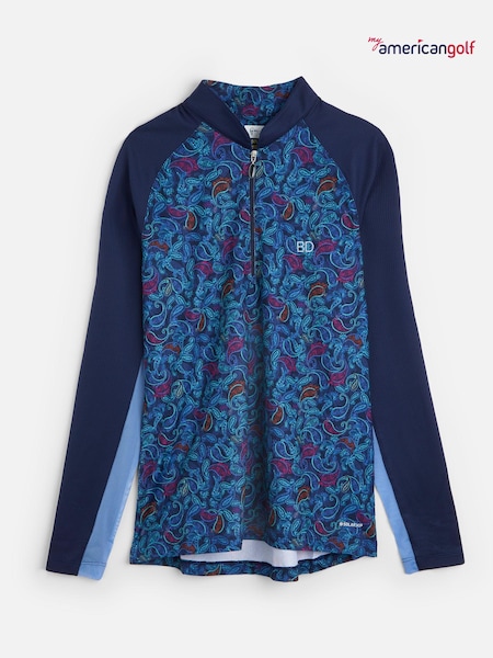 My American Golf Ladies Blue Personalised Greg Norman Paisley Midlayer (E32190) | €69