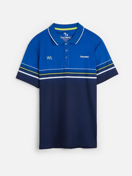 My American Golf Mens Blue Personalised Stromberg Colour Block Polo Shirt (E32204) | €51