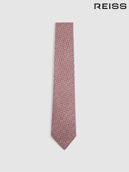 Reiss Dusty Pink Noto Silk Floral Medallion Tie (E32223) | AZN 170