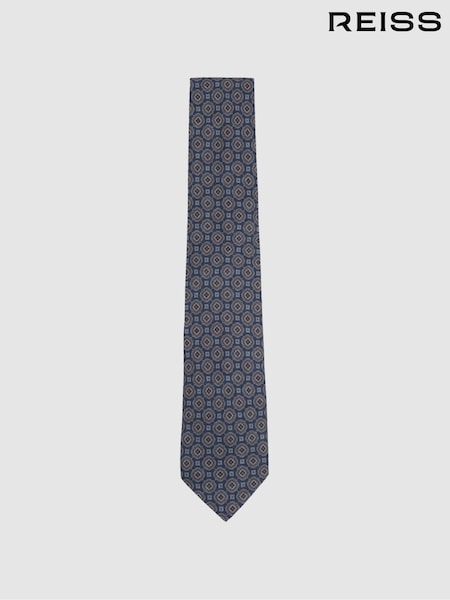 Indigo - Reiss Noto Silk Floral Medallion Tie (E32228) | €107