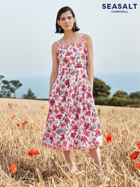 Seasalt Cornwall Red Alabaster Midi Dress (E32243) | €44.50