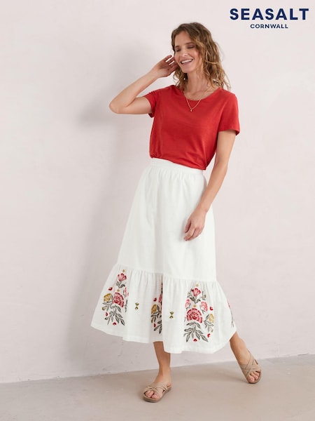 Seasalt Cornwall White Through the Woods Skirt (E32269) | €42