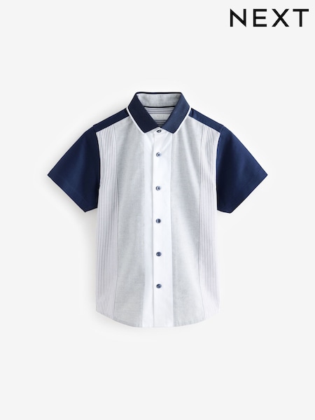 Navy/Valkoinen Smart Colorblock - Short Sleeves Colourblock Shirt (3-16yrs) (E32330) | €20 - €28