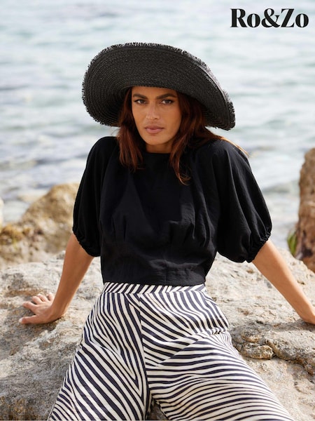 Ro&Zo Black Blouson Sleeve Top (E32335) | €43.50