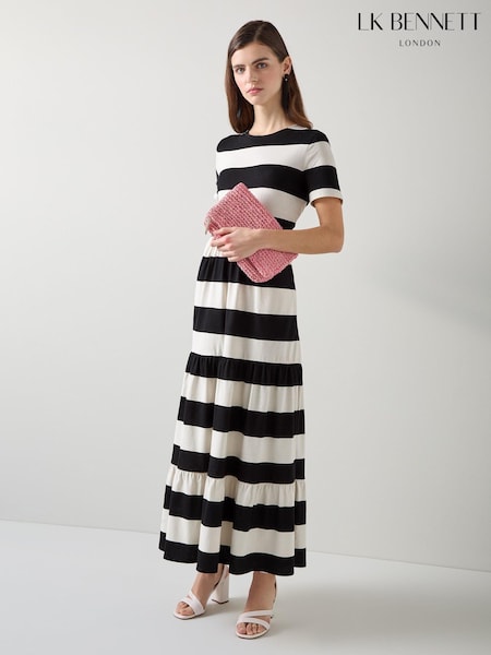 LK Bennett Stripe Leigh Jersey 100% Cotton Dress (E32368) | 831 LEI