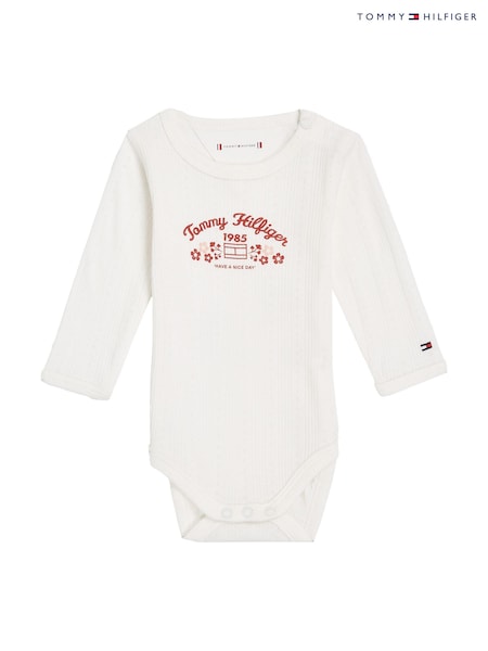 Tommy Hilfiger 3-Piece Flower Pointelle 100% Cotton Bodysuit (E32404) | 250 LEI