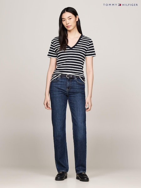 Calvin Klein Natural V-Neck Slim 100% Cotton T-Shirt (E32431) | AED131