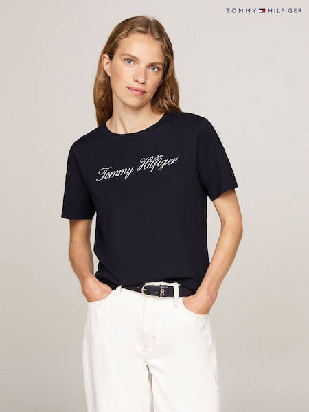 Tommy Hilfiger Black Chrome Script Regular Black T-Shirt (E32435) | €51
