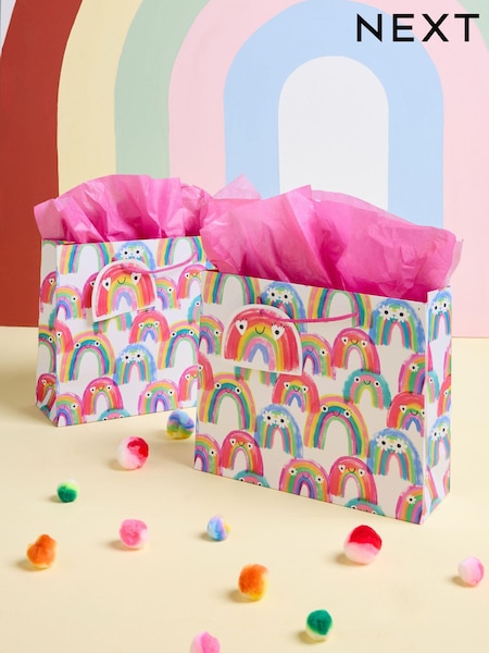 Set of 2 Rainbows Medium Gift Bags (E32454) | 8 €