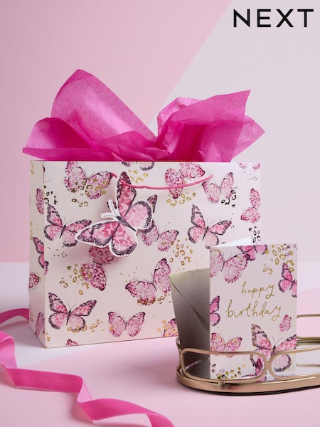 Large Butterfly Gift Bag and Card Set (E32460) | 156 грн