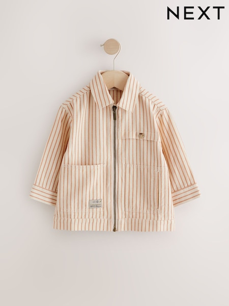 Rust Brown Stripe Zip Through Hoodie (3mths-7yrs) (E32589) | €27 - €30