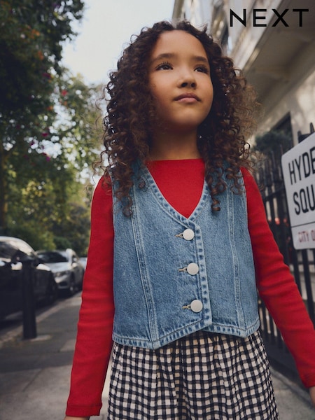 Blu - 100% Cotton Denim Waistcoat (3-16yrs) (E32664) | € 19 - € 27