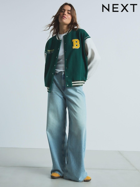 Green Varsity Lounge Jacket (E32707) | €24