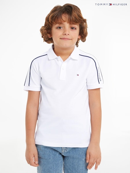 Tommy Hilfiger White Regular Fit Monotype 100% Cotton Polo Shirt (E32732) | €23 - €29