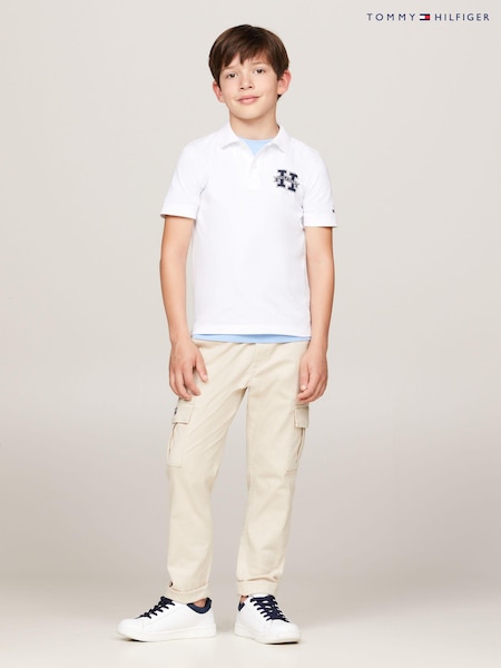 Tommy Hilfiger White Regular Fit Short Sleeved 100% Cotton Polo Shirt (E32752) | €19 - €23