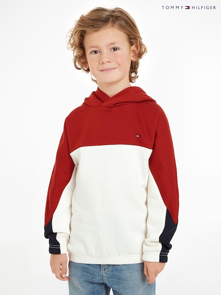 Tommy Hilfiger White Colourblock Fleece Hoodie (E32759) | €42 - €51