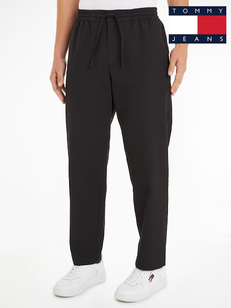 Tommy Jeans Black Windpant Technical Cotton Trousers (E32791) | €66