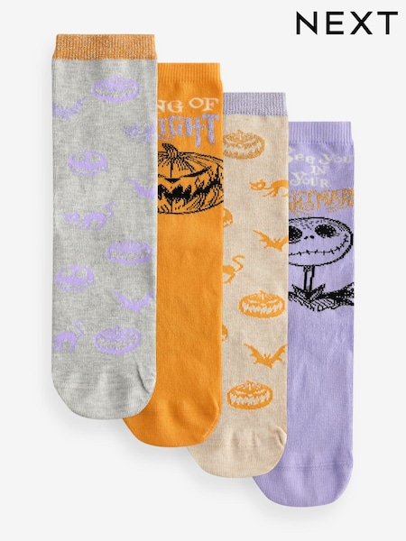 أرجواني/ برتقالي - The Nightmare Before Christmas Ankle Socks 4 Pack (E32852) | ‏2 ر.ع.‏