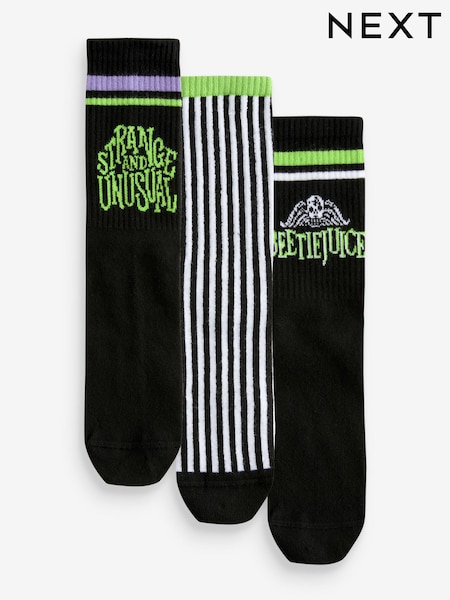 Black/White Black/White Beetlejuice Ankle Socks 3 Pack (E32858) | €8.50