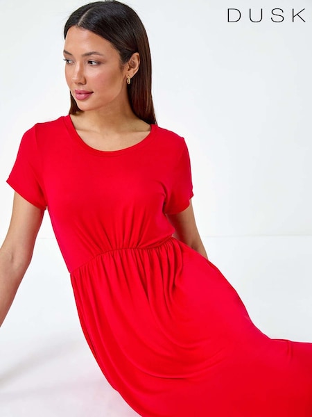 Dusk Stretch Gathered Pocket T-Shirt Dress (E32901) | 182 LEI