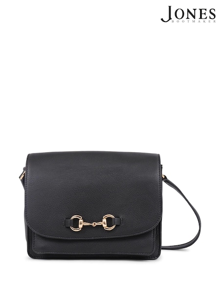 Musta - Jones Bootmaker Vitoria Nahkainen Cross-Body Musta laukku (E33008) | €140