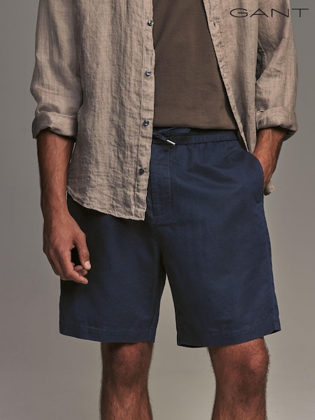 GANT Blue Cotton Linen Shorts (E33101) | €79
