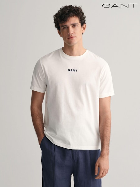 GANT Cream Contrast Small Logo 100% Cotton T-Shirt (E33102) | €30