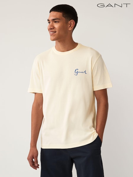 GANT Cream Seasonal Graphic 100% Cotton T-Shirt (E33121) | 159 SAR