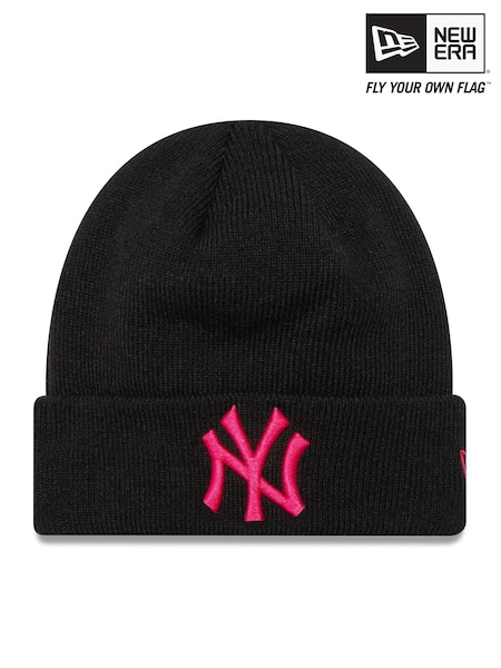 New Era Girl New York Yankees League Essential Cuff Knit Black Beanie Hat (E33128) | €12