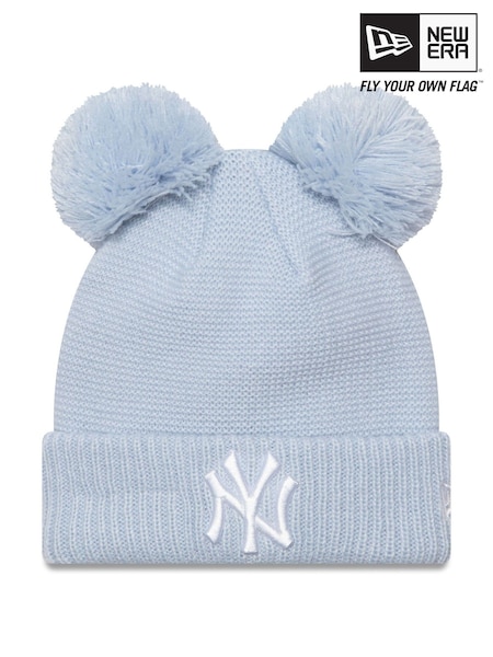 New Era Blue Girls New York Yankees Double Bobble Knit Beanie (E33132) | €30