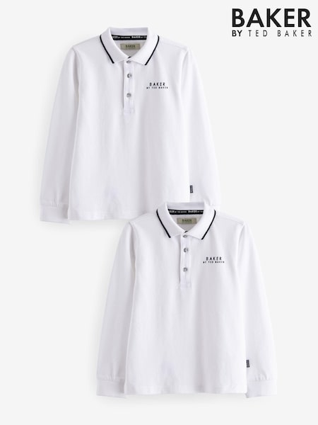Baker by Ted Baker Long Sleeve Polo Shirts 2 Pack (E33215) | 47 € - 58 €