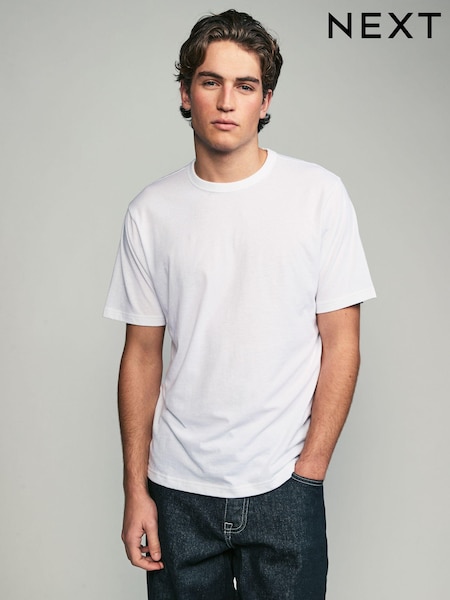 White Basic Crew Neck Regular Fit T-Shirt 6 Pack (E33235) | AED131