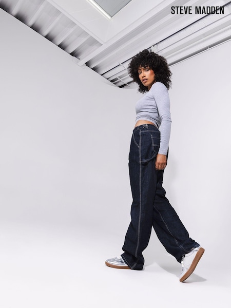 Steve Madden Silver Emporia Trainers (E33264) | 417 LEI