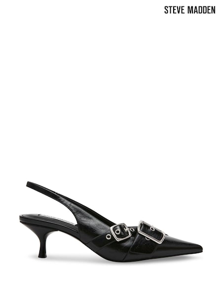 Steve Madden Lezley Slingback Black Shoes (E33277) | 501 LEI