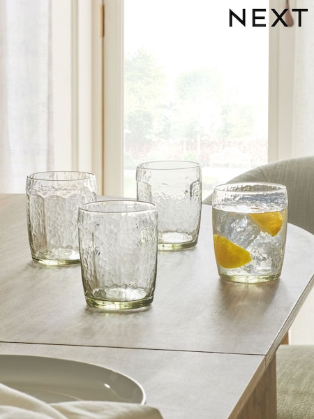 Set of 4 Green Bronx Tinted Tumbler Glasses (E33337) | $54